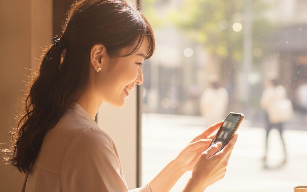 スマホで美容室を予約するお客様